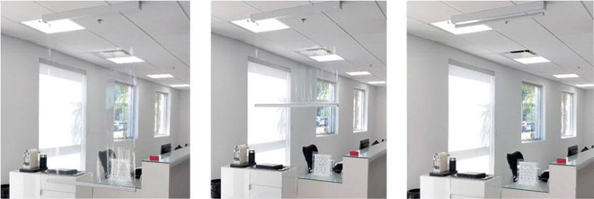 Cortina transparente para distanciamiento social